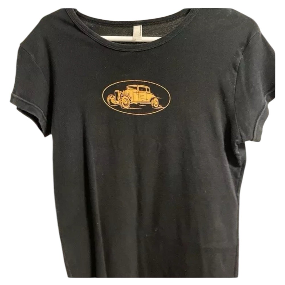 HOT ROD Women's Black 100% Cotton Tee T-Shirt (X-LARGE)